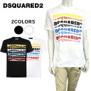 DSQUARED2 (ディースクエアード) カラー ウェーブ クール Tシャツ [メンズ] S74GD1092 D2 COLOR WAVE COOL T-SHIRT【2色／S・M・L・XL】 ホワイト ブラック 半袖 クルーネック 並行輸入品