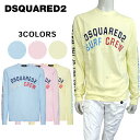 DSQUARED2 (ディースクエアード) ロングスリーブ サーフ クルー Tシャツ [メンズ] S74GD1133 SURF CREW T-SHIRT【3色／S・M・L】イエロー ピンク ブルー 長袖 クルーネック イタリア製 並行輸入品