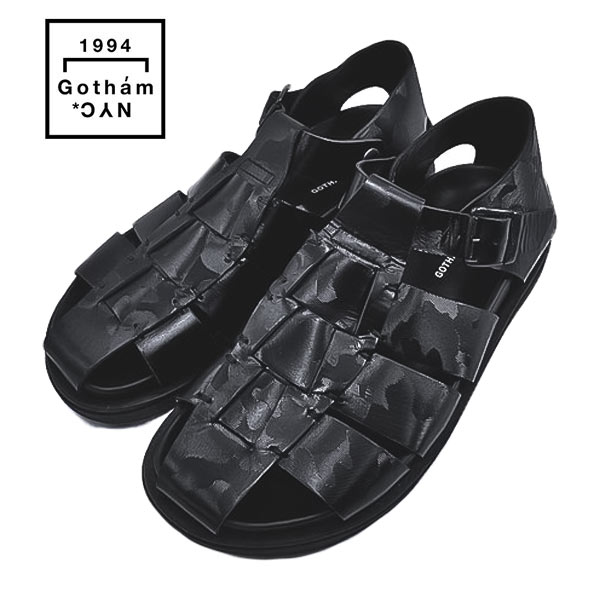 【ポイント10倍！お買い物マラソン】【60%OFF】GOTHAM NYC (ゴッサムニューヨークシティ) グルカサンダル [メンズ] GN955 GURKHA-SD 【BLK CMO／40・41・42】 ブラック レザーサンダル スポーツサンダル