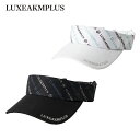 【お買い物マラソン当店ポイント5倍！】LUXEAKMPLUS (リュクスエイケイエムプラス) 総柄 ロゴ サンバイザー [メンズ] LAZ-24004 【WHT/BLK／F】 ホワイト ブラック キャップ CAP LEON掲載ブランド