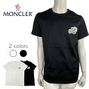 【店内全品ポイント10倍！】MONCLER(モンクレール) 半袖 Tシャツ [メンズ] 8C000588390Y 【WHT/BLK／S・M・L・XL】 ホワイト ブラック ショートスリーブ クルーネック レギュラーフィット 【並行輸入品】