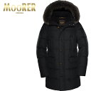 【店内全品ポイント10倍！】【40 OFF】MOORER (ムーレー) バルビエリ フード付き ダウンコート メンズ BARBIERI-WK【BLK／46 48 50】 NERO ブラック ダウンジャケット N-3B ラクーンファー 防水 防風 イタリア製 【並行輸入品】