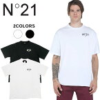 N°21 (ヌメロヴェントゥーノ) スローガンプリント コットン Tシャツ [メンズ] F0116331 COTTON T-SHIRT【2色／XS・S・M・L】 ホワイト ブラック N21 リラックスフィット クルーネック イタリア製 メール便対応