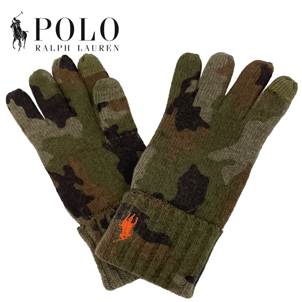 ラルフローレン　手袋（メンズ） POLO RALPH LAUREN (ポロ ラルフローレン) カモタッチ グローブ [メンズ] PC0719 CAMO TOUCH GLOVE【CMO／F】カモ柄 迷彩 スマホ対応 手袋 ギフト プレゼント【メール便対応】