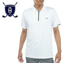 【30%OFF】 TOMMY HILFIGER GOLF (トミーヒルフィガー ゴルフ) THキューブエンボス ジップアップ ポロシャツ [メンズ] THMA343 【WHT／LL・XL】 ホワイト ストレッチ 半袖 吸水速乾 UVカット 吉田優利 【メール便対応】