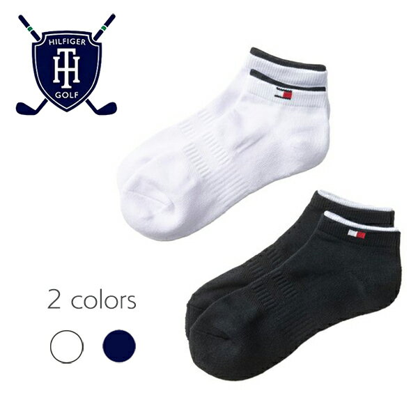 TOMMY HILFIGER GOLF (トミーヒルフィガー ゴルフ) レディース ショート ソックス コットンタイプ [レディース] THMB4SFL 【WHT/NVY／F】 ホワイト ネイビー 抗菌 防臭 吸汗速乾 吉田優利 【メール便対応】