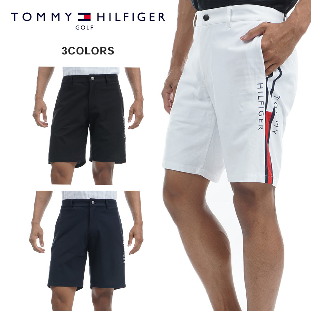 ＼楽天スーパーセール／【40%OFF】TOMMY HILFIGER GOLF (トミーヒルフィガー ゴルフ) サイドフラッグ ショートパンツ [メンズ] THMA325 【3色／S・M・L・LL・XLサイズ】ホワイト 吸水速乾 ストレッチ ショーツ ハーフパンツ