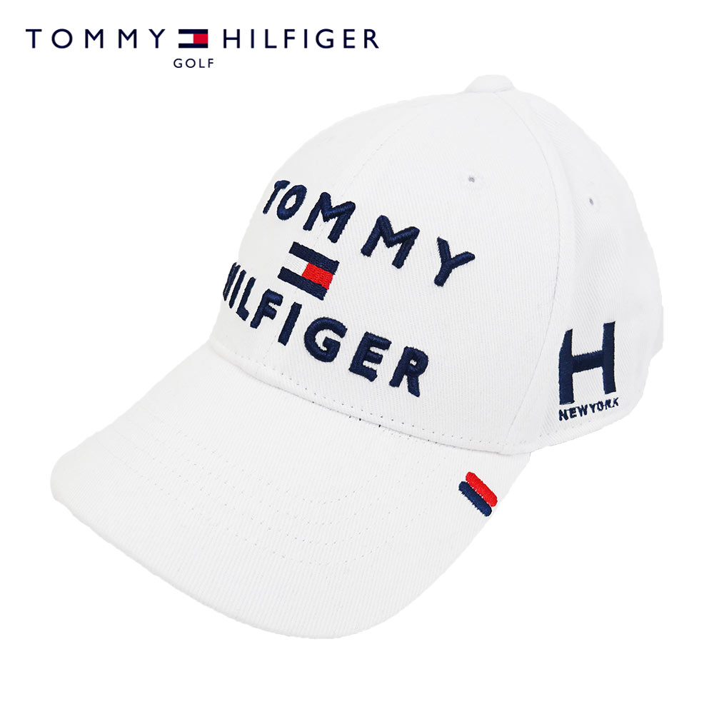 トミー ヒルフィガー キャップ メンズ 【お買い物マラソン当店ポイント10倍！】TOMMY HILFIGER GOLF(トミーヒルフィガー ゴルフ) TRIPLE LOGO CAP [ユニセックス] THMB903F 【WHT(00)／F】キャップ ホワイト 三段ロゴキャップ 帽子 ギフト【ギフト】