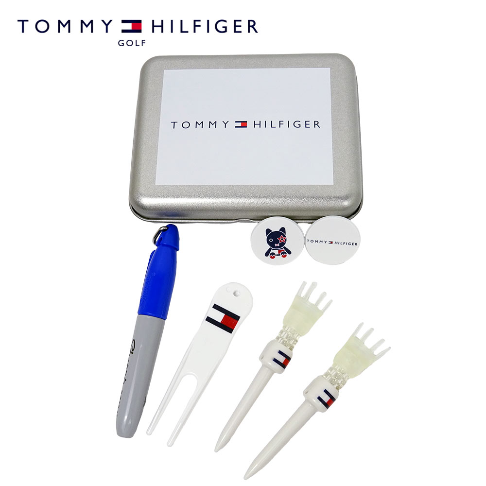 TOMMY HILFIGER GOLF トミーヒルフィガー ゴルフ バラエティーセット [ユニセックス] THMG8FM4【SLV 80 ／F】ティー マーカー フォーク ペン 缶 ギフト プレゼント【メール便対応】