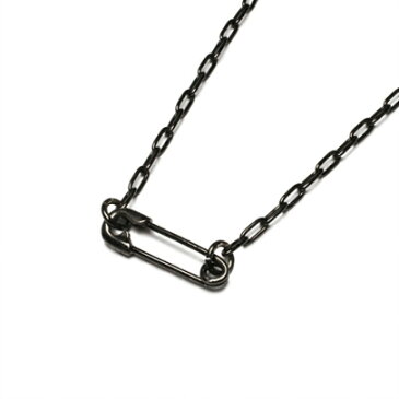 JAM HOME MADE ジャムホームメイド セーフティピン長アズキチェーンダイヤモンドネックレス S -BLACK- 安全ピン パンク パンキッシュ 黒 レディース シルバー女性 ワンポイント シンプル 小さい 小ぶり 細め鎖 プレゼントカジュアル 人気 メタル