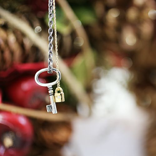 JAM HOME MADE ジャムホームメイド キー&ロックLOVEネックレス / ペアネックレス メンズ レディース ゴールド シルバー ペア ダイヤモンド ...