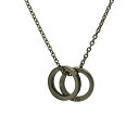 フラット ダブル ダイヤモンド ネックレス - ブラック / ペアネックレス J-NC074-BK クリスマス プレゼント ラッピング ペンダント シルバー92...