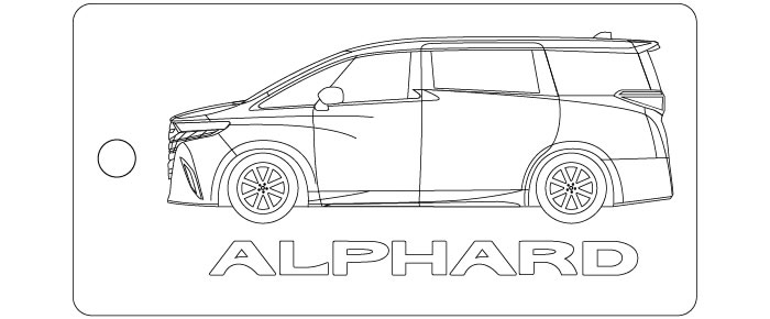 Rakuten - 車種別キーホルダー(Alphard 4代目タイプ)
