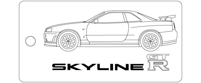 Rakuten - 車種別キーホルダー(Skyline 34GT-Rタイプ)