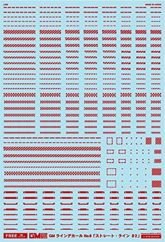 アシタのデカール GM ラインデカール No.8「ストレート・ライン #2 」レッド【配送日時指定不可】