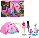 バービー(Barbie) かわいいピンクのテントとキャンプセット【着せ替え人形】【ドール2体、アクセサリープレイセット】 【3才〜】 HGC18【沖縄県へ発送不...