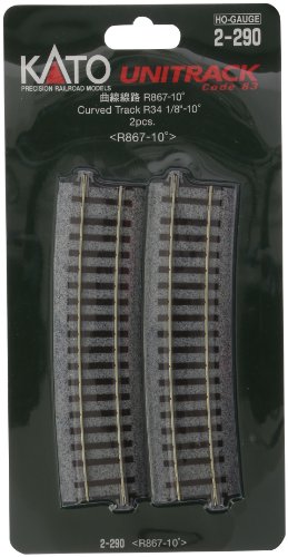 HOゲージ 2-290 曲線線路 R867-10° (2本入)【配送日時指定不可】