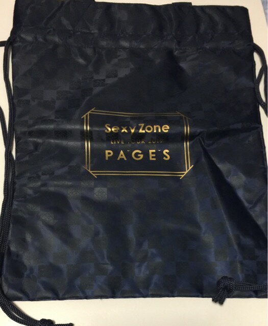 【新品】Timelesz タイムレス　SEXY ZONE (セクゾ)・【バッグ】　 LIVE TOUR 2019 PAGES sexy zone コンサート会場販売グッズ 他取扱品(ライブ　cd dvd ブルーレイ　初回盤　通常盤　限定品etc) ばっぐ　ばっく　パック