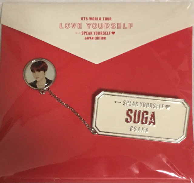 【新品】 BTS (防弾少年団） 2019・・【チェインバッジ】・JSUGA（シュガ） ・WORLD TOUR 'Speak YOURSELF' JAPAN EDITION ・大阪 長居スタジアム・バンタン・最新コンサート会場販売・・