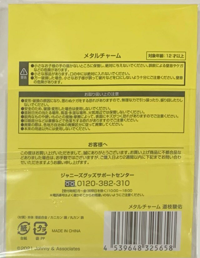 【新品】 なにわ男子　2021・・【メタルチャーム】・道枝駿佑・なにわのにわ　なに...