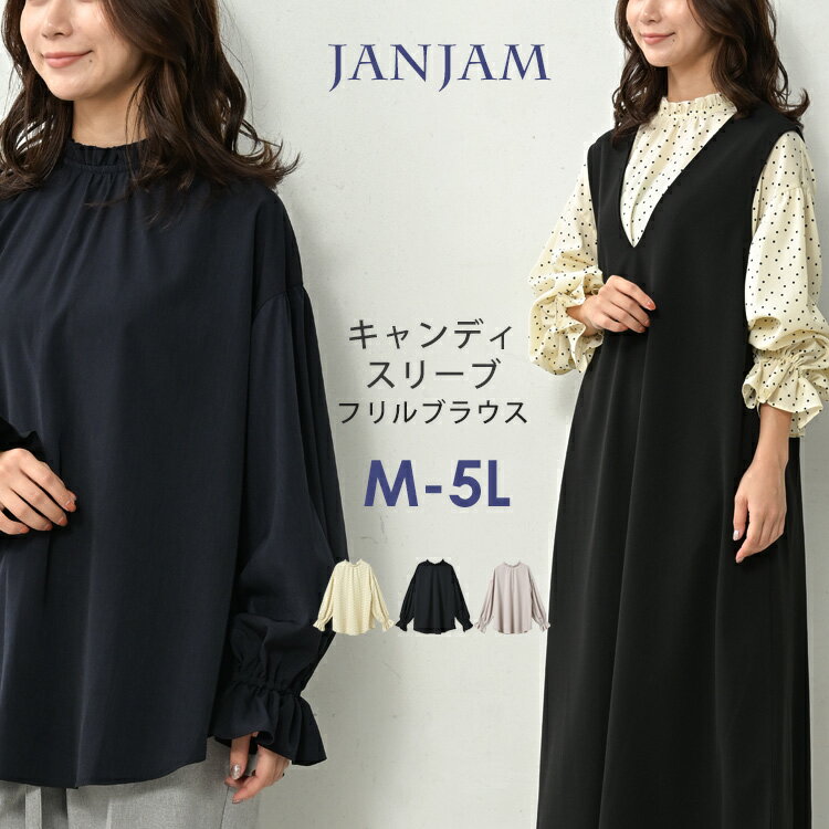 メール便対応 大きいサイズ レディース ブラウス 長袖 リボン フリルネック トップス sfm M/LL/3L/4L/5L ゆったりサイズ ぽっちゃり女子 プラ...