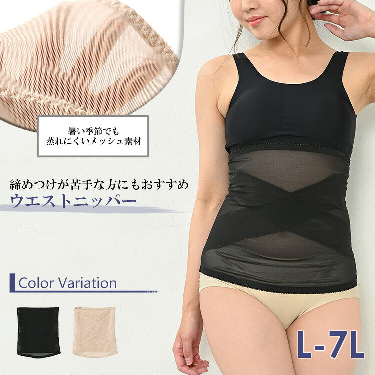 【メール便送料無料】大きいサイズ レディース ウエストニッパー ガードル シースルー 補正下着 インナー L/LL/3L/4L/5L/6L/7L ゆったりサイズ ぽっちゃり女子 プラスサイズ janjam-10095341 大きいサイズレディース通販JANJAM サンプル画像2