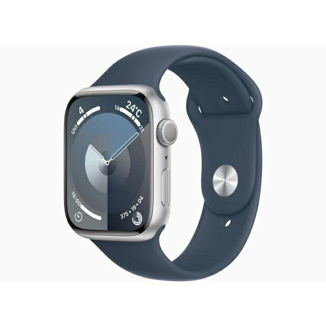 【未使用】Apple Apple Watch Series9 45mm GPS シルバーアルミニウムケース/ストームブルースポーツバンド(S/M) MR9D3J/A【新橋烏森通り】保証期間3ヶ月