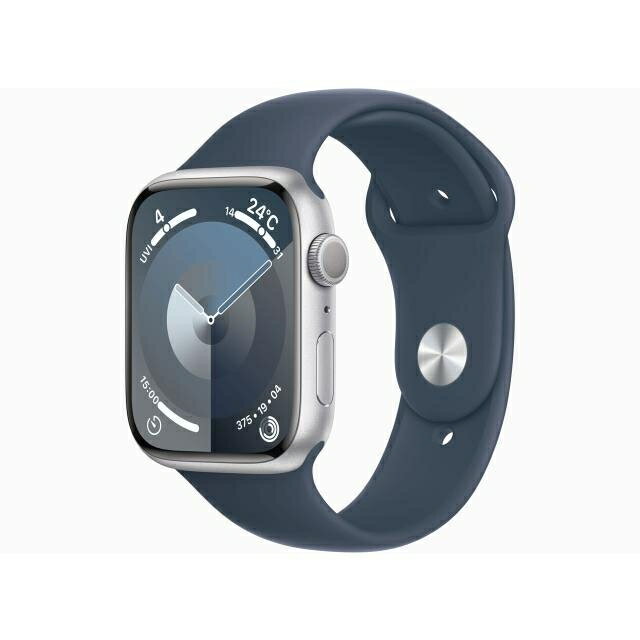 【未使用】Apple Apple Watch Series9 45mm GPS シルバーアルミニウムケース/ストームブルースポーツバンド(S/M) MR9D3J/A【立川フロム中武】保証期間3ヶ月