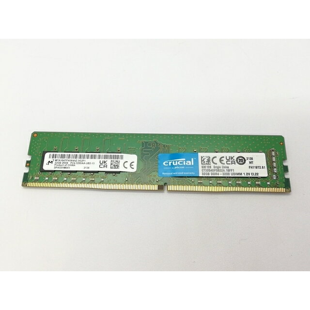【中古】DDR4 32GB PC4-25600(DDR4-3200)【デスクトップPC用】 【立川フロム中武】保証期間1週間