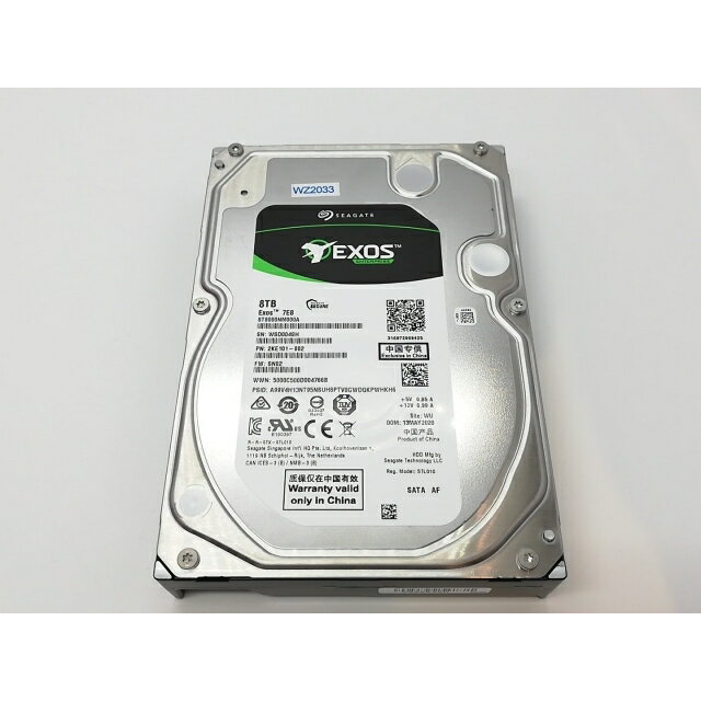 【中古】Seagate ST8000NM000A 8TB/7200rpm/256MB/6Gbps【立川フロム中武】保証期間1週間