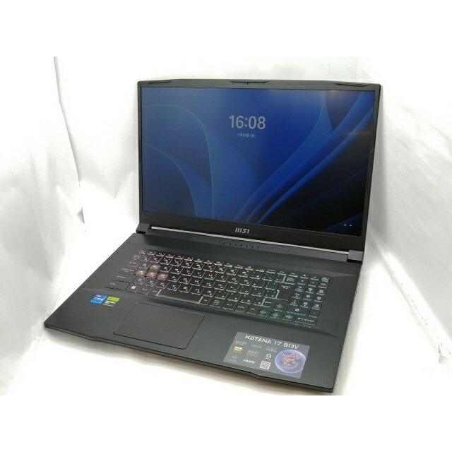 【中古】MSI KATANA 17 B13V B13VGK-4070JP【i7-13620H 16G 512G(SSD) RTX4070(M) 1GbE WiFi 17LCD(1920x1080/144Hz)】【新宿東口】保証期間1ヶ月【ランクA】