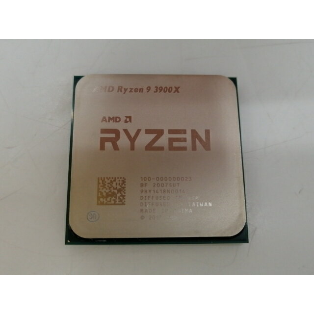 【中古】AMD Ryzen 9 3900X (3.8GHz/TC:4.6GHz) BOX AM4/12C/24T/L3 64MB/TDP105W【ECセンター】保証期間1週間