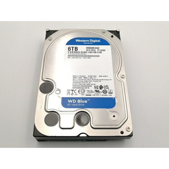 【中古】W.D. WD60EZAZ WD Blue 6TB/5400rpm/256MB/6Gbps【ECセンター】保証期間1週間