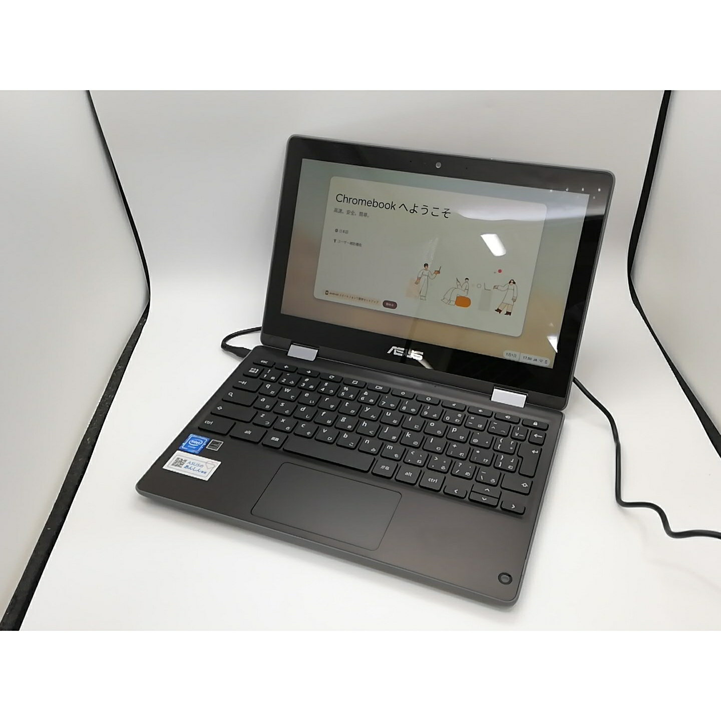 【中古】ASUS Chromebook Flip C214MA C214MA-BW0028 ダークグレー【Celeron N4000 4G 32G(Flash) WiFi 11.6LCD (タッチパネル)】【鹿児島中町】保証期間1ヶ月【ランクC】