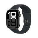 【未使用】Apple Apple Watch Series10 46mm Cellular ジェットブラックアルミニウムケース/ブラックスポーツバンド (S/M...
