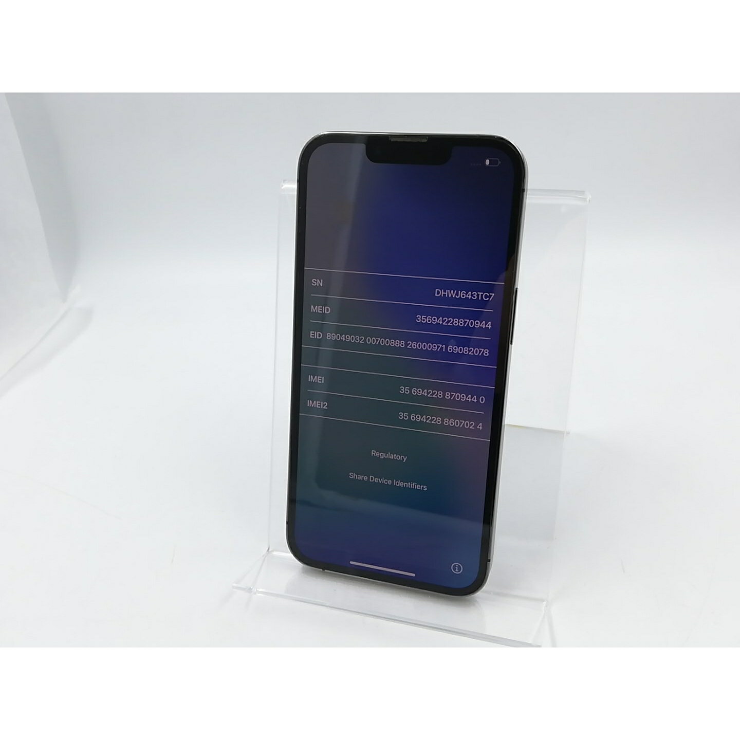 【中古】Apple docomo 【SIMフリー】 iPhone 13 Pro 256GB グラファイト MLUN3J/A【千葉】保証期間1ヶ月【ランクC】