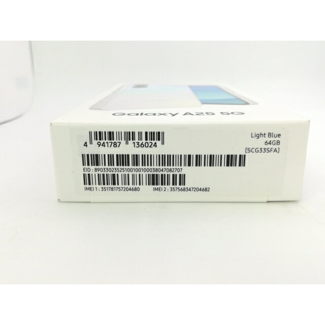 【未使用】SAMSUNG au 【SIMフリー】 Galaxy A25 5G ライトブルー 4GB 64GB SCG33【新橋】保証期間3ヶ月