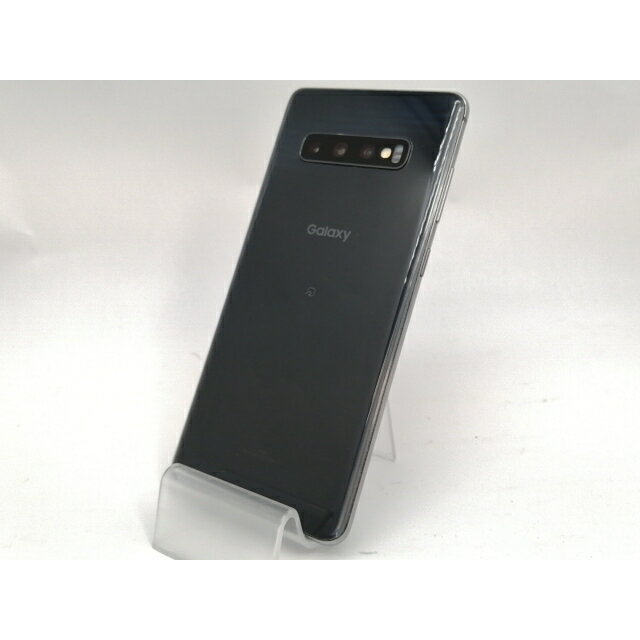 【中古】SAMSUNG au 【SIMロック解除済み】 Galaxy S10+ SCV42 プリズム ブラック【新宿】保証期間1ヶ月【ランクB】