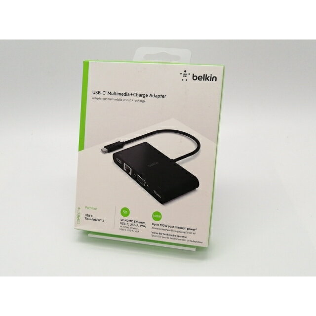【未使用】Belkin USB-C マルチメディア + USB-C 100W PD 変換アダプタ AVC004btBK【秋葉2号】保証期間..