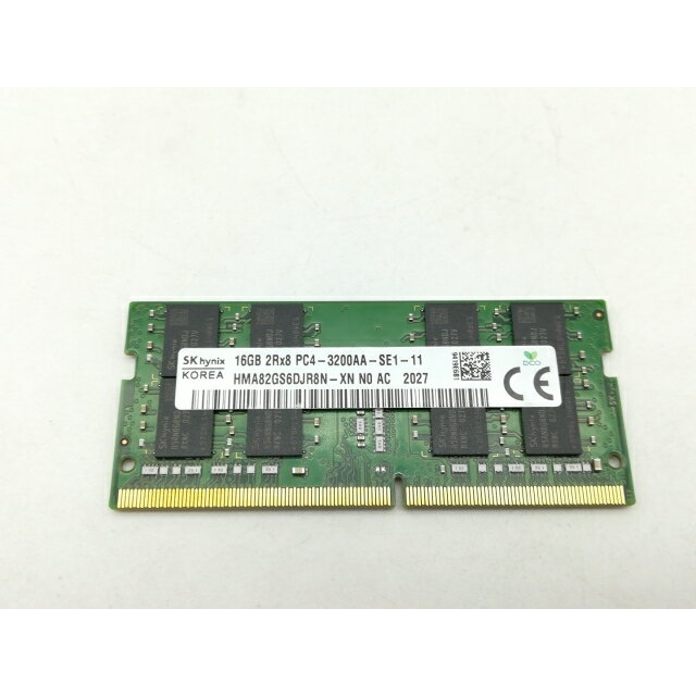 【中古】260PIN 16GB DDR4-3200 PC4-25600 SODIMM 【ノートPC用】【広島】保証期間1週間