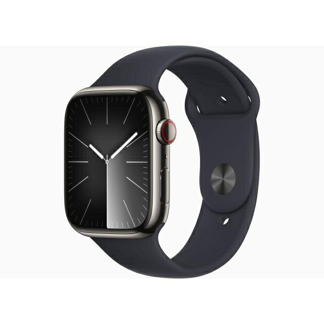 Apple Apple Watch Series9 45mm Cellular グラファイトステンレススチールケース/ミッドナイトスポーツバンド(S/M) MRMV3J/A保証期間3ヶ月