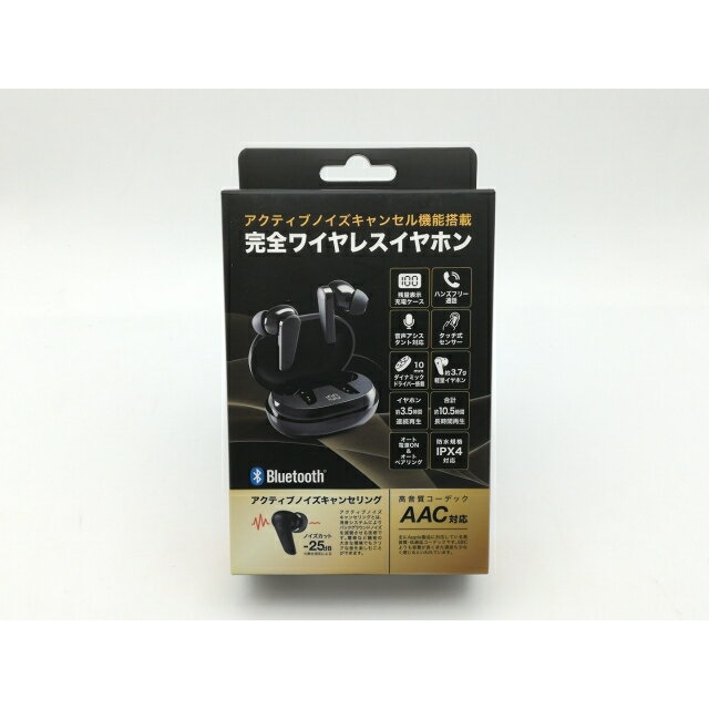 【中古】GREEN HOUSE 【メーカー整備品】ワイヤレスイヤホン アクティブノイズキャンセル搭載 黒 GH-TWSH-BK【池袋東口】保証期間1週間