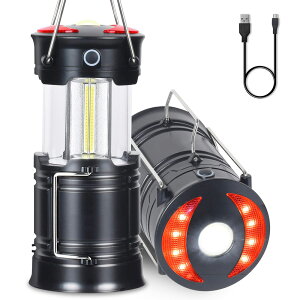 2点セット LEDランタン 高輝度 キャンプランタン usb充電式 電池式 2in1給電方法 フラッシュライト 折り畳み式 携帯型 テントライト 懐中電灯 防水仕様 災害グッズ 非常用 SOS防災/停電対策 アウトドア 登山 夜釣り ハイキング マグネット式 1個入