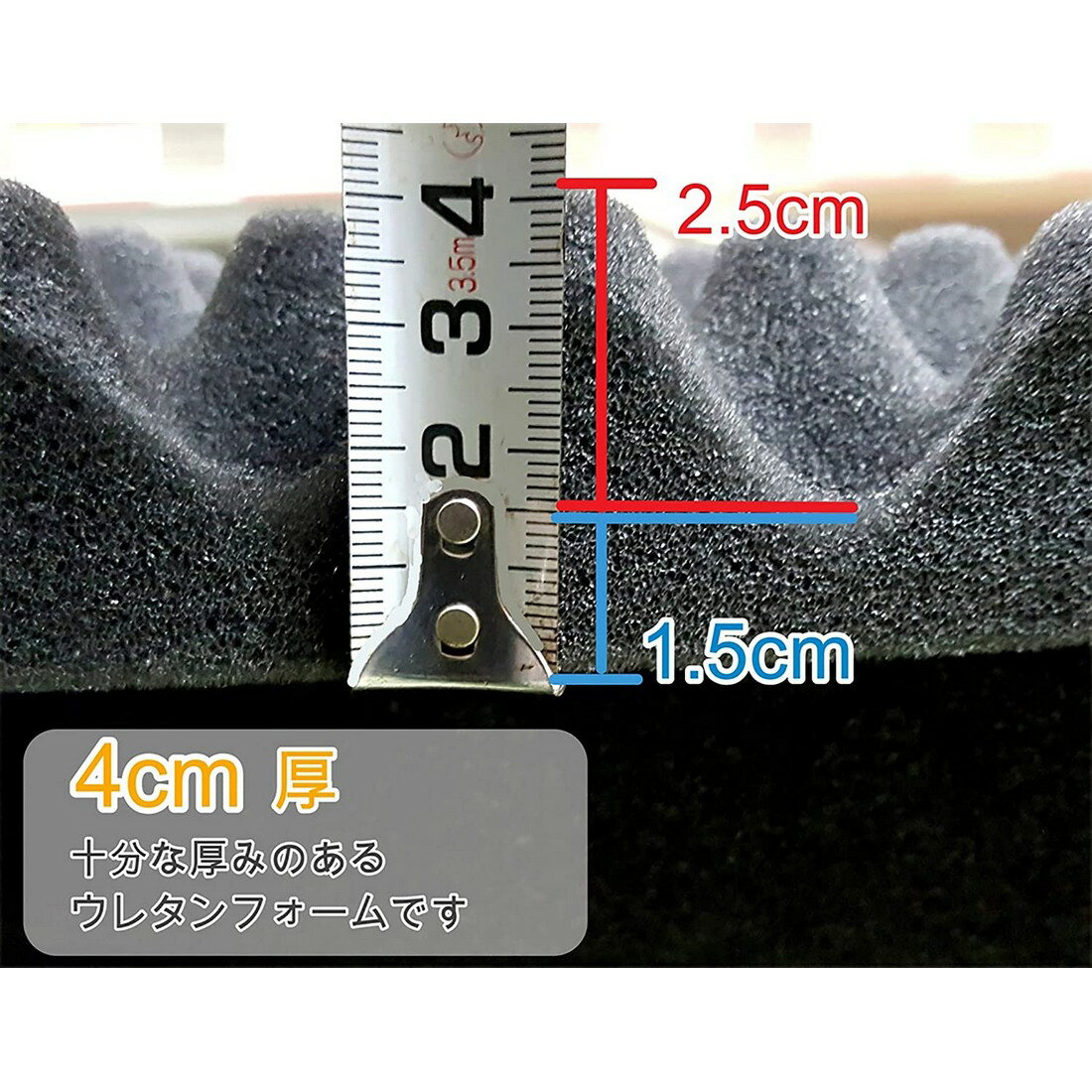吸音材防音シート壁波型50x50cm厚み4cm24枚防音材壁吸音シート緩衝材ウレタンフォームスポンジ高密度音楽計画スピーカー背面制振緩衝材クッション材スタジオ録音室工事現場防音対策