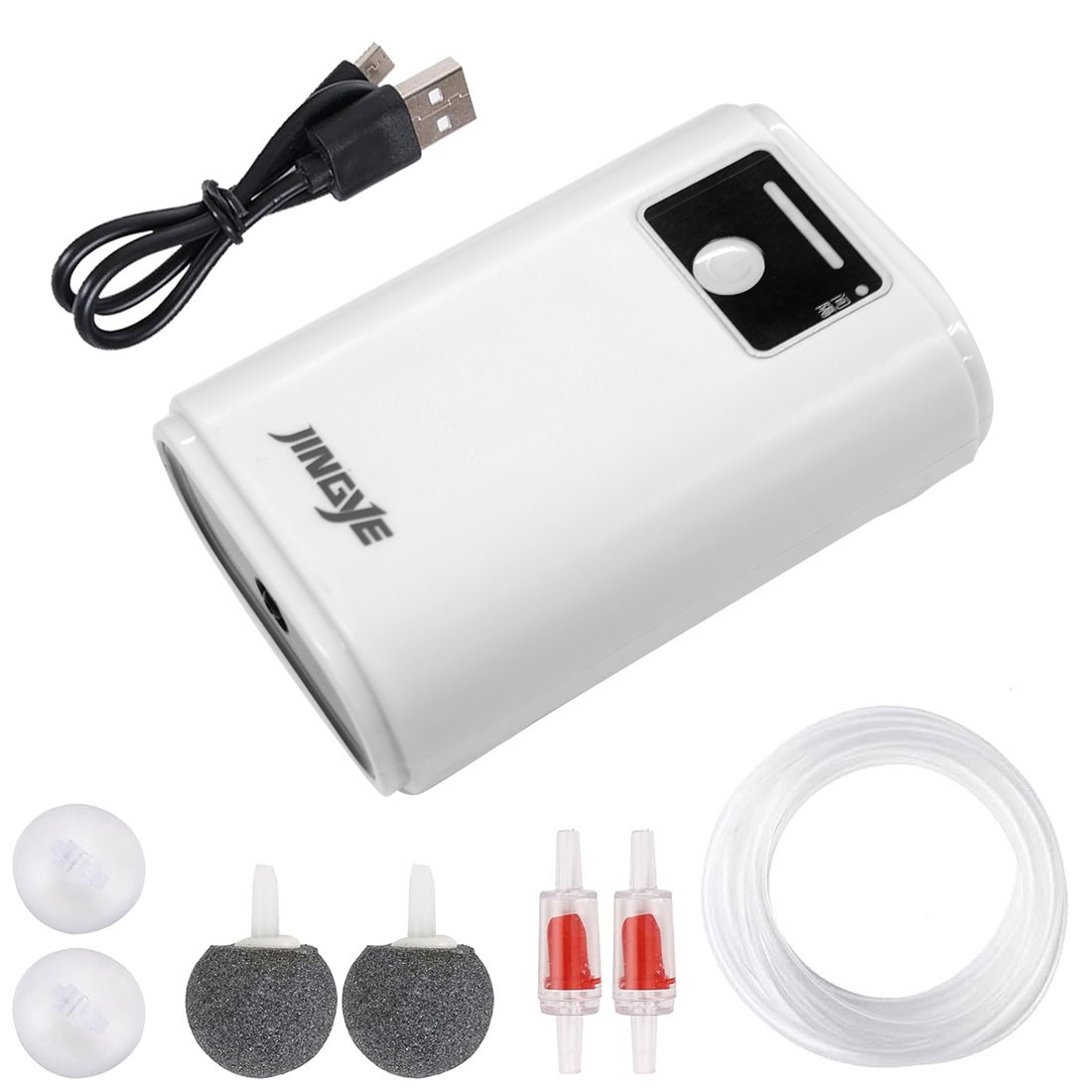 水槽用エアーポンプ S M L USB 充電 水槽 釣り エア エアー ポンプ IPX4 防水 静音 ...