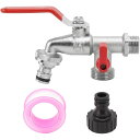 二股蛇口 万能水栓 双口水栓 洗濯機用蛇口 デュアルアウトレット 多目的 汎用性 バスルーム 洗濯機 屋外 庭