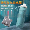 水筒 おしゃれ 600ml メンズ 女子 折りたたみ ボトル 伸縮型 防災用品 大容量 軽量 洗いやすい 軽量 無毒無臭 耐冷耐熱 登山 キャンプ アウトドア
