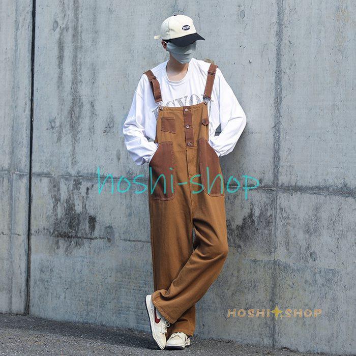 サロペット メンズ パンツ オーバーオール サルエルパンツ ボトムス ロングパンツ カーゴパンツ ワークパンツ ヒップホップ