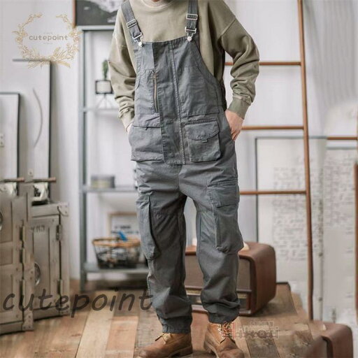 オーバーオール サロペット メンズ つなぎ ツナギ サルエルパンツ オールインワン カーゴパンツ ロングパンツ 作業着 作業服