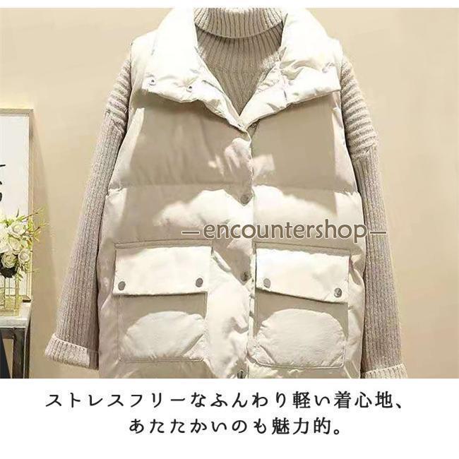 中綿ベスト レディース ベスト 中綿 ダウン風 アウター 秋新作 冬新作 秋冬 冬服 暖かい ジャケット 防寒着 2